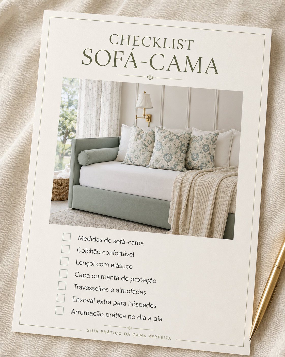 Mockup do Checklist do sofá-cama (ebook)