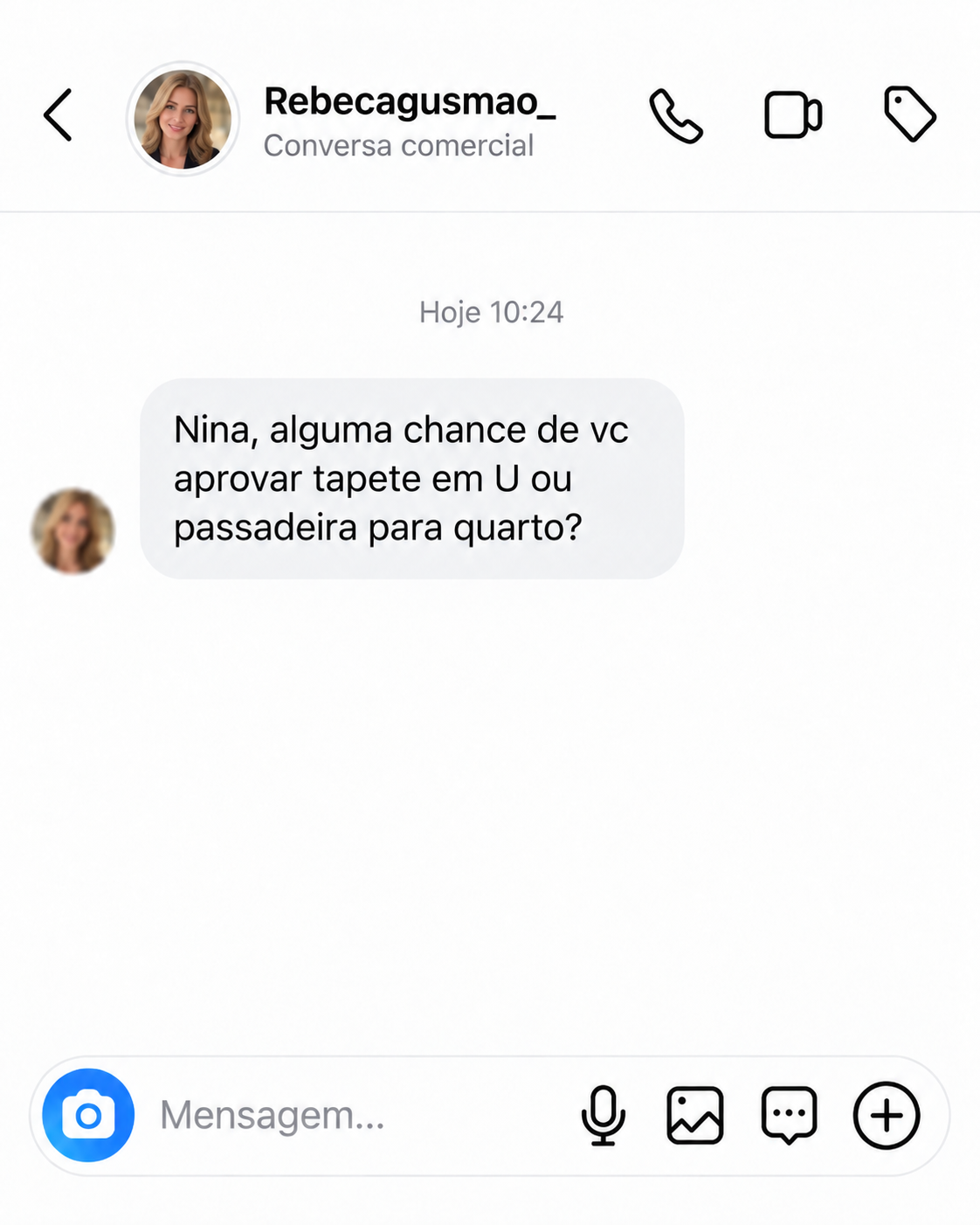 Conversa real 3 sobre escolha de tapete