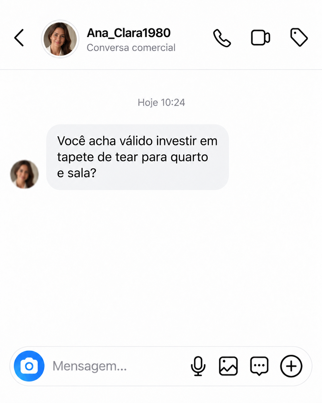 Conversa real 4 sobre escolha de tapete