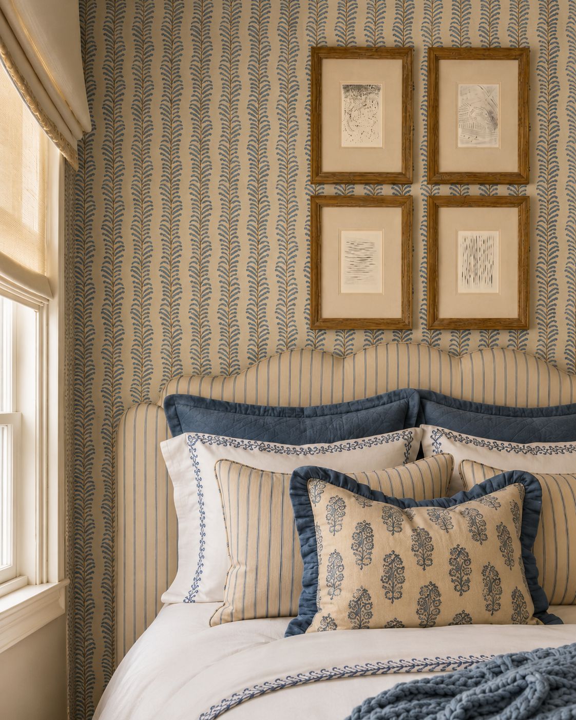 Combinação de cores e estampas na cama